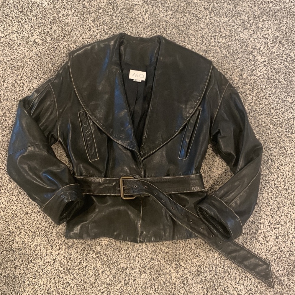 Vintage Vakko Black Leather Jacket